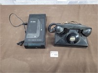 Vintage phone and tape rewinder