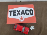 Texico sign and die-cast car