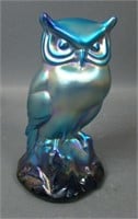 Fenton Favrene Horned Owl on Rock Figurine