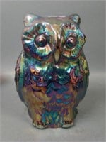 Fenton Purple Carnival Glass Owl Figurine