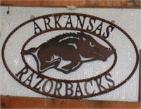 Arkansas Razorback Metal Decor Sign