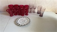 Red Glassware and Coca Cola Glasses (2)