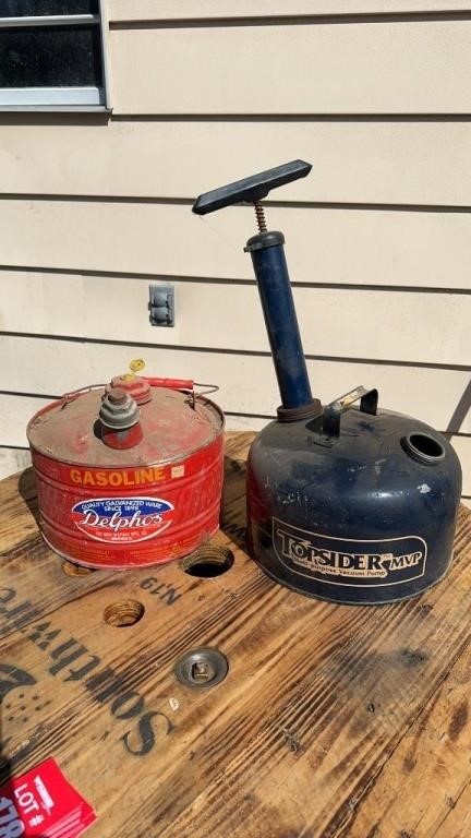Vintage Gas Can and Vacuum Pump