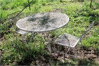 Iron Patio Table & 3 Chairs