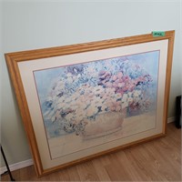 M152 Large pink blue Floral picture