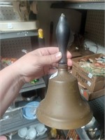 Large Brass Bell w/ Wooden Handle