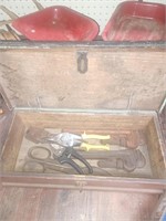 Antique Wooden Tool Box w/ Contents