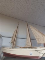 Vtg. Wooden Sailboat