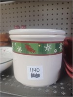 Longaberger Christmas Dish w/ Candle and Lid