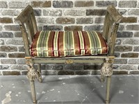 Vintage Cushioned Italian Single Person Bench