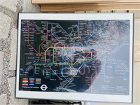large framed map of London underground