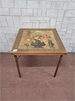 Vintage wood brown card table