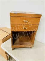 walnut single drawer side table