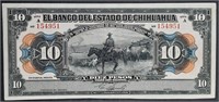 1913 Serie A  10 Pesos Chihuahia Banknote