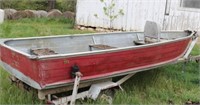 14' Aluminum V-Boat w/Trailer (needs tires)