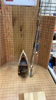 Wooden boat shelf, decor, and wooden fishing pole