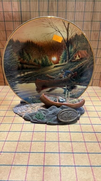 Terry, Redlin, canoe plate, and stand