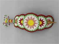 Large, 7in Native American Beaded Hair Piece