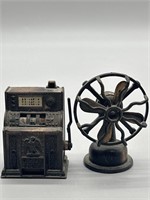 (2) Miniatures: Slot Machine & Electric Fan
