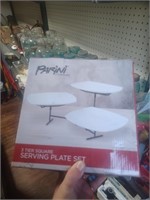 Parini 3 Tier Square Serving Plate Set