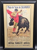 Framed Spanish Bullfighting Poster