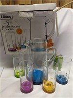 Libbey Glass 5 pcs Expressions of Color, New
