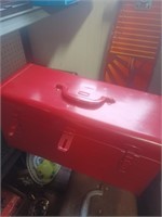 Red Metal Toolbox w/ Contents- Clamp and More
