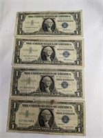 4 - 1957, 57A, B One Dollar Silver Certificates