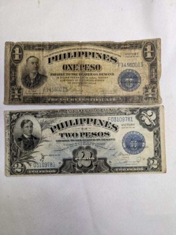 Victory Treasury Certificates 1&2 Peso Philippines