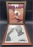 (D) Ernie Banks and Pee Wee Reese framed 12 x18