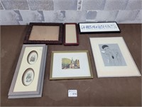 Vintage wall art and frames