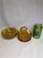 Smith Glass Basket and Other 5" dia