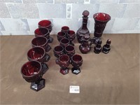 Red Glass Avon glass collection