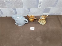 Vintage tea pots. Rabbits etc