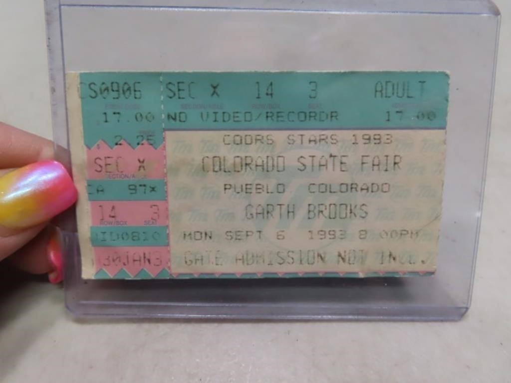 1993 Garth Brooks PUEBLO CO Ticket Stub