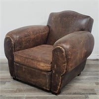 Vintage leather cigar chair
