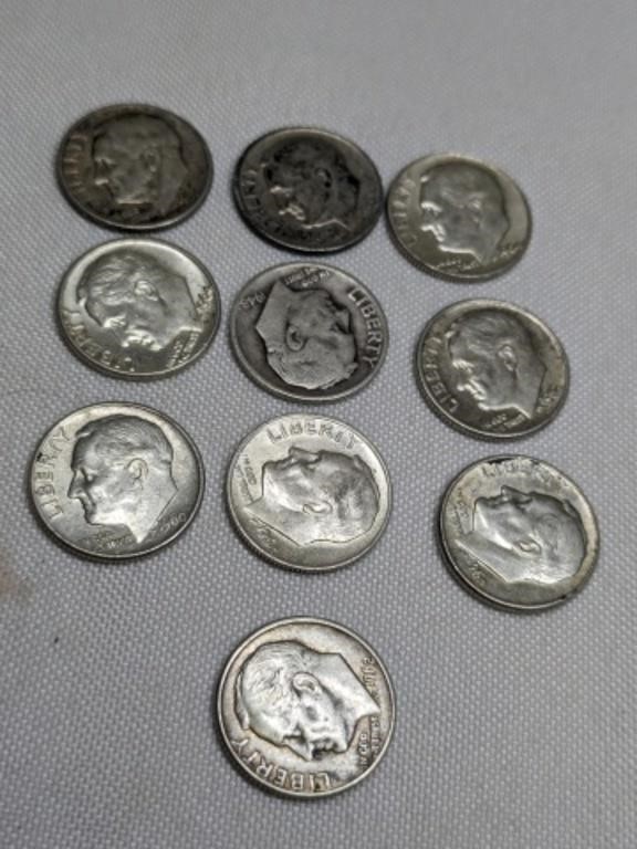10 Roosevelt Silver Dimes