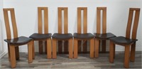 6 Pietro Costantini-style beech dining chairs