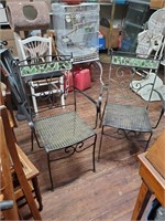 Wrought Iron Patio Chairs w/Tile Backs