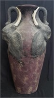 Ceramic elephant handle vase