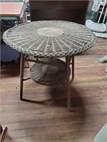 Antique Wicker Round Table