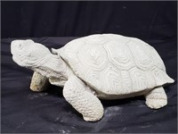 Signed outdoor cement turtle,