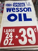 Vintage Paper Grocery Store Display Wesson Oil