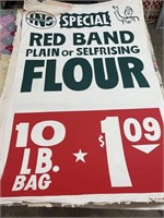 Vintage Paper Grocery Store Display Red Band