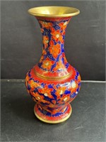 Vintage Asian style brass vase