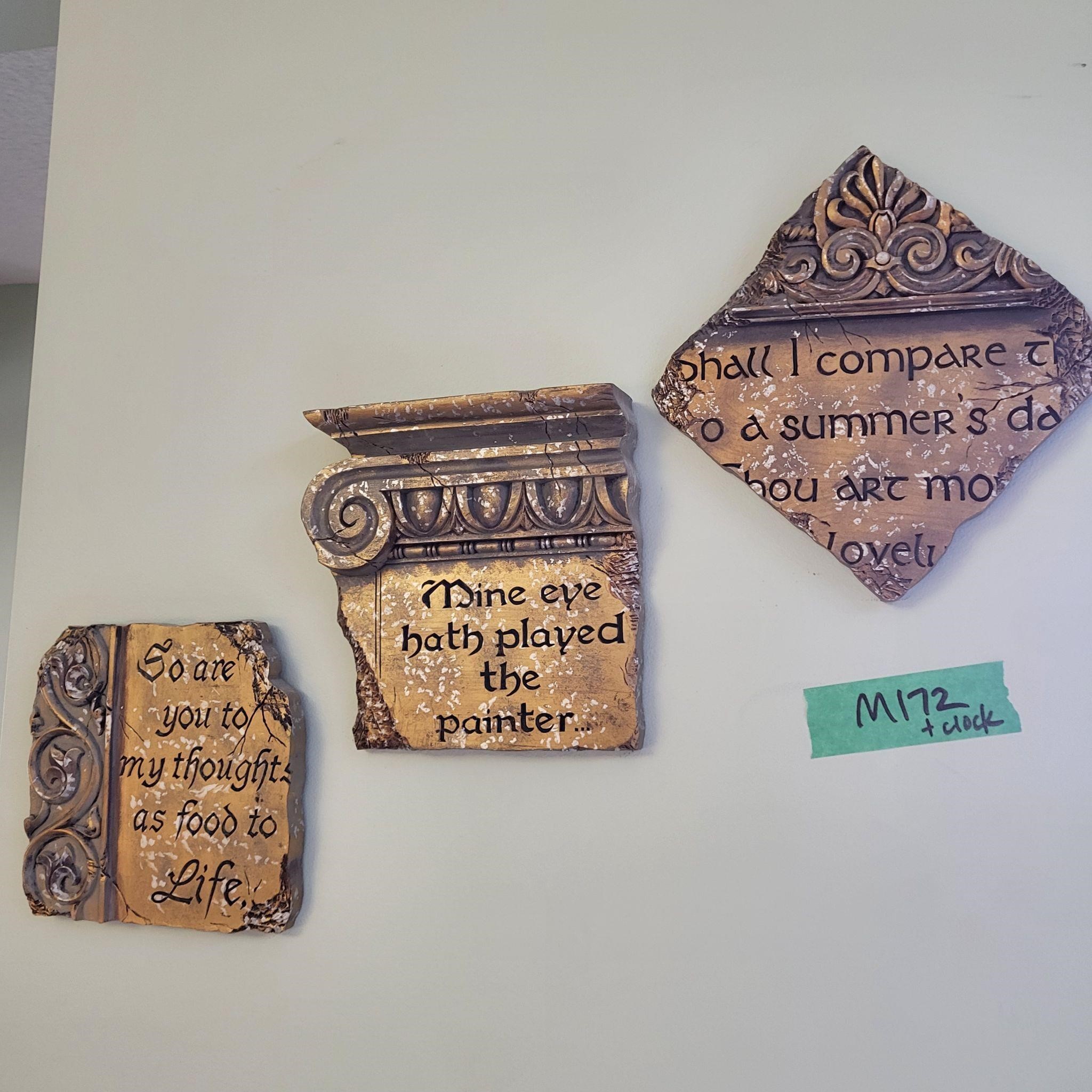 M172 Message Wall plaques and Clock