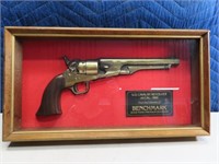 .44cal Gun BENCHMARK vtg Bourbon Advertising Sign