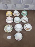 10 Tea cup and saucer sets Royal Albert etc