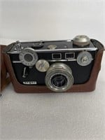 Vintage Argus 35mm camera with leather case