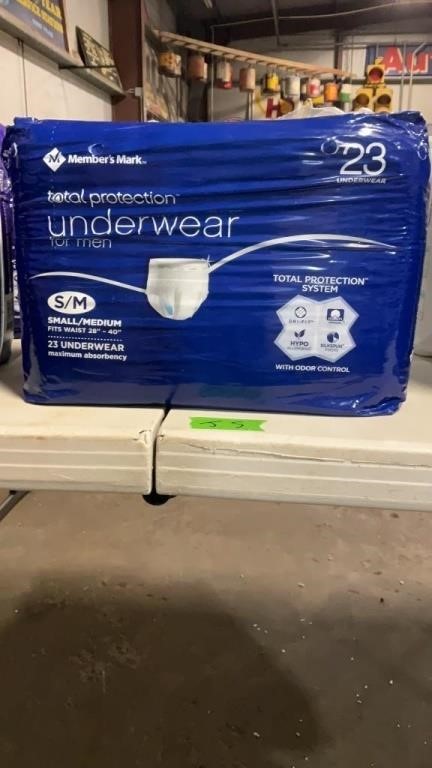 Adult underwear size sm/m